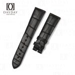 Personalized bespoke black best croco leather Omega Seamaster bracelet replacement 19mm aftermarket for Omega De Ville, Aqua Terra, Planet Ocean watch