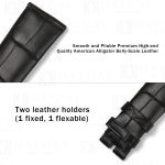 Personalized bespoke black best croco leather Omega Seamaster bracelet replacement 19mm aftermarket for Omega De Ville, Aqua Terra, Planet Ocean watch (2)
