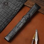 Personalized black Jaeger Lecoultre alligator leather watch strap 22mm Fit for JLC Reverso Men's watch (2)
