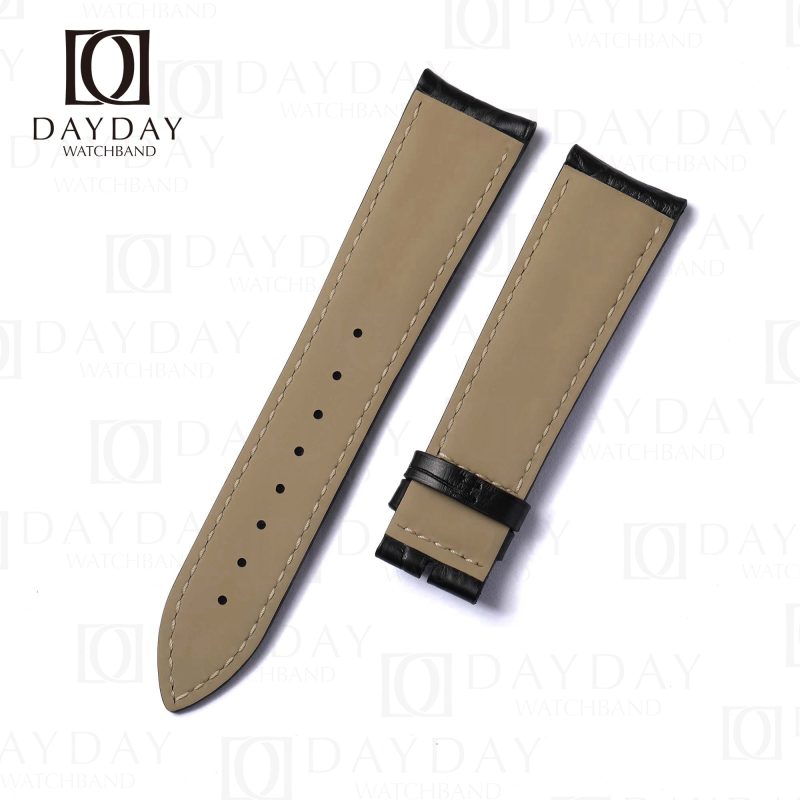 Personalized black Jaeger Lecoultre alligator leather watch strap Fit for Jaeger Lecoultre Master Ultra Thin (2)