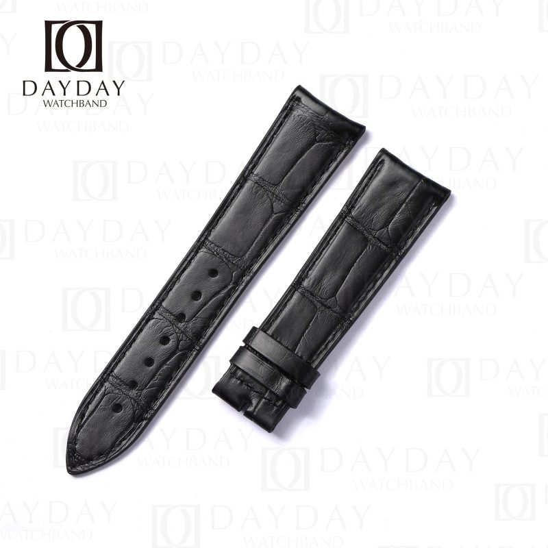 Personalized black Jaeger Lecoultre alligator leather watch strap Fit for Jaeger Lecoultre Master Ultra Thin