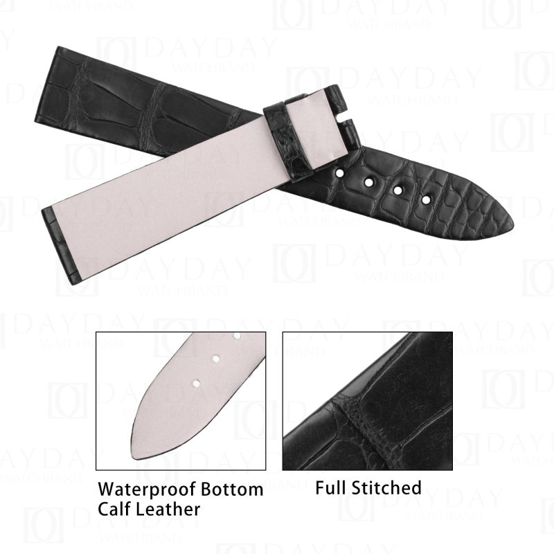 Personalized black alligator custom Piaget watch leather bands quick switch Piaget watch leather strap for sale