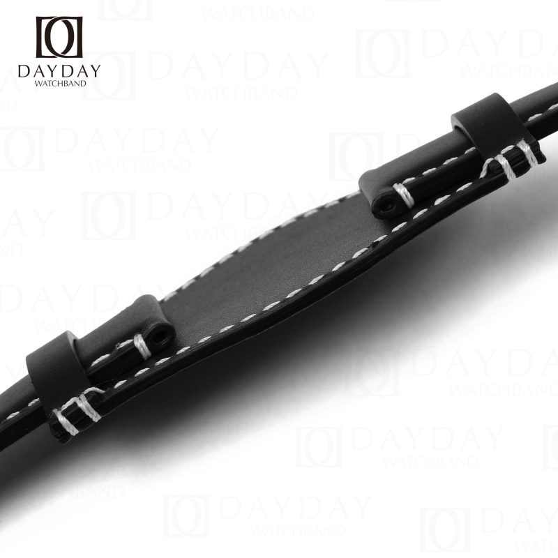 Personalized black calfskin bund watch strap 20mm 22mm for Tudor Black Bay 58 41 GMT Heritage Rolex Daytona, Omega Speedmaster, Oris, Seiko, Breitling for sale