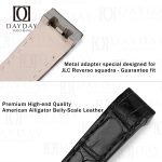 Personalized black leather Jaeger Lecoultre Reverso JLC watch bands for Jaeger LeCoultre Reverso Squadra Q1548420, 1558420 women’s watch