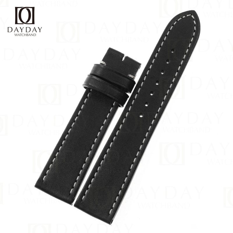 Personalized black smooth calfskin Glashutte original watch strap replacement 20mm for Glashütte Senator
