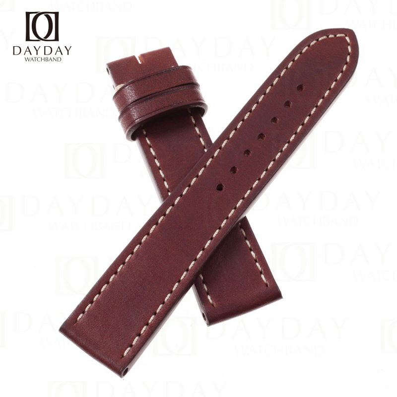 Personalized brown smooth calfskin Glashutte original watch strap replacement 20mm for Glashütte Senator