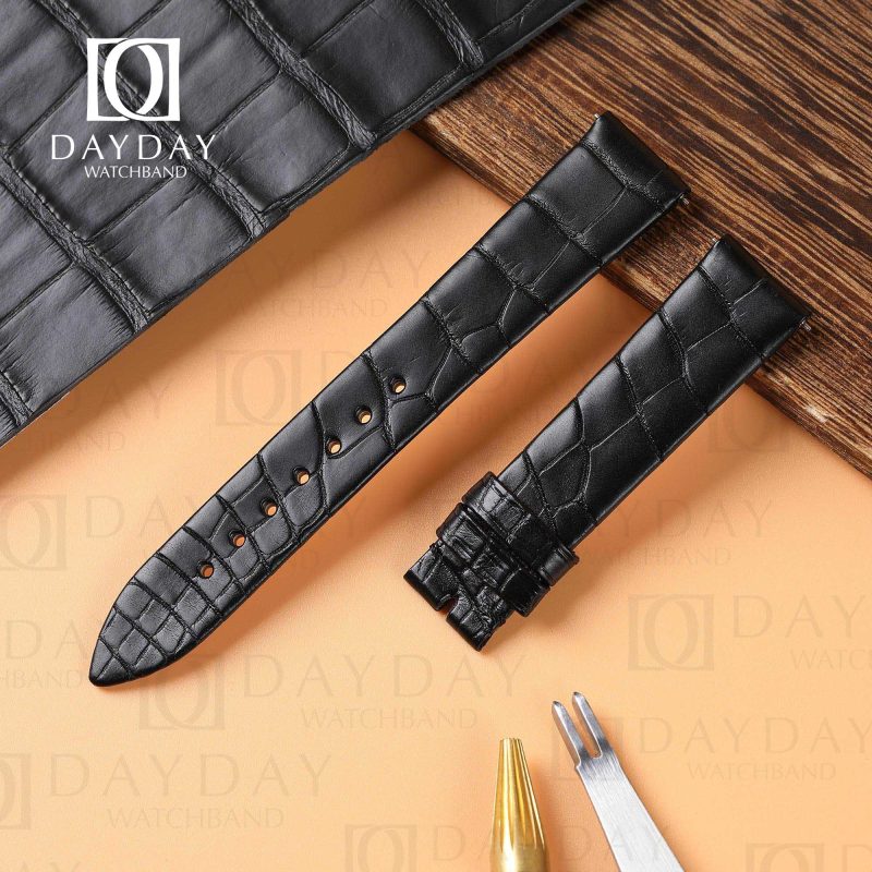 Replacement Black real crocodile leather Piaget Altiplano ultra-thin leather watchband for sale shop online