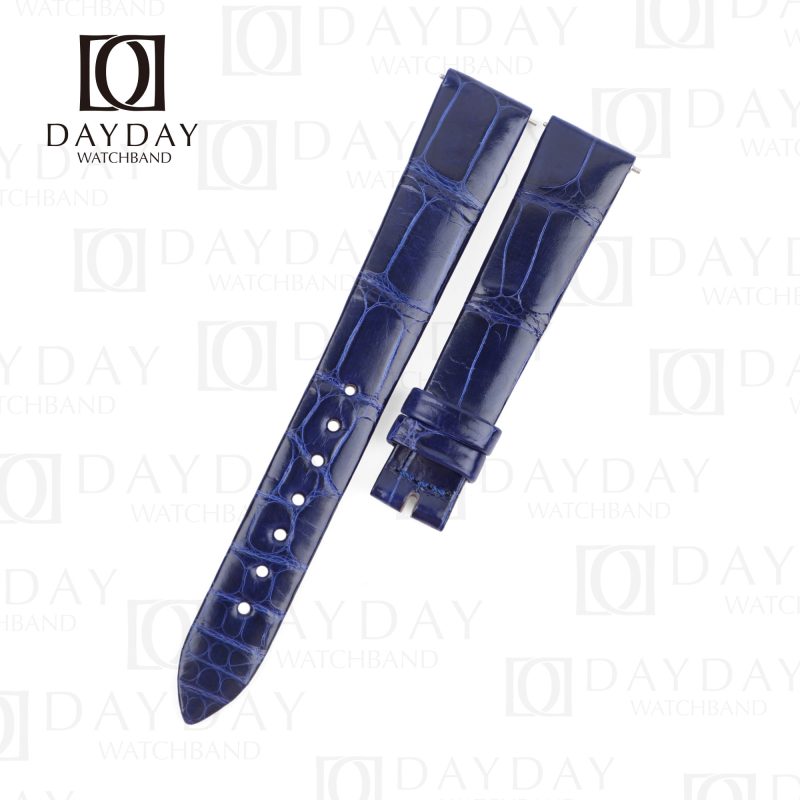 Replacement Blue real crocodile leather Piaget Altiplano ultra-thin watch leather bands for sale shop online