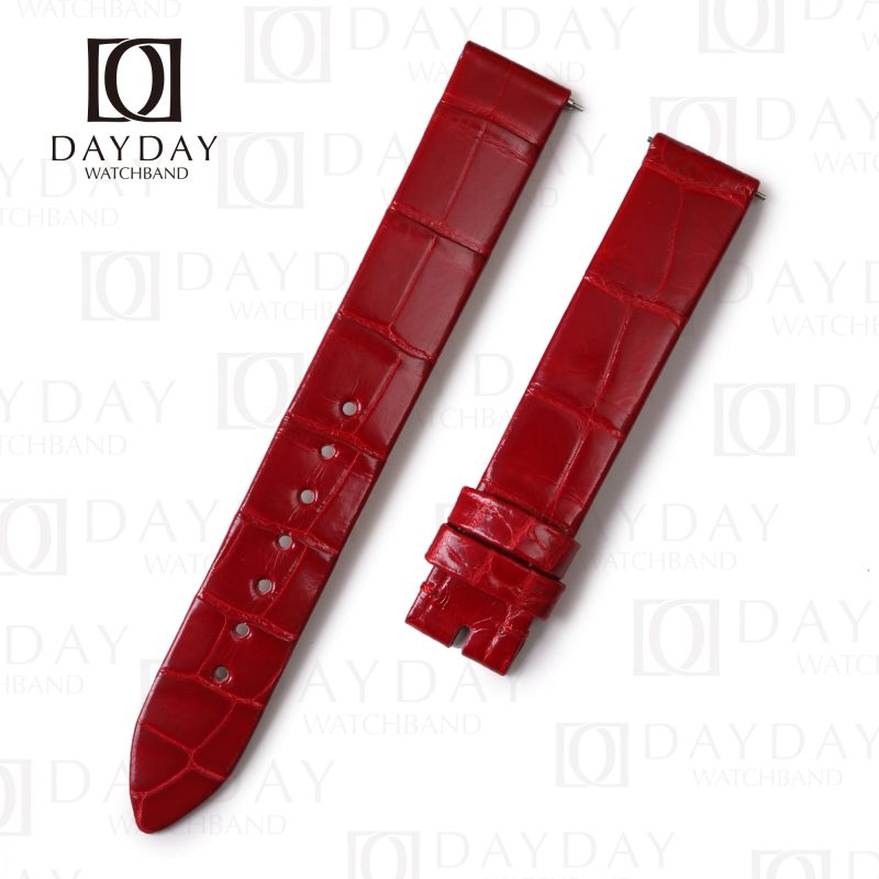 Replacement Red real crocodile leather Piaget Altiplano ultra-thin watch leather bands for sale shop online