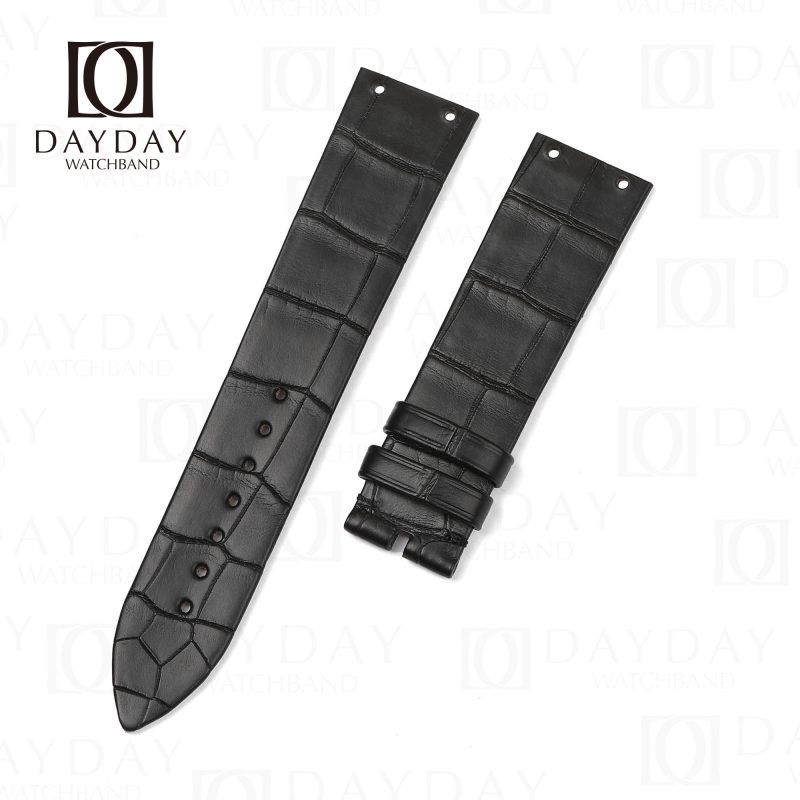 Replacement black real crocodile leather Piaget watch leather bands for sale shop online (2)