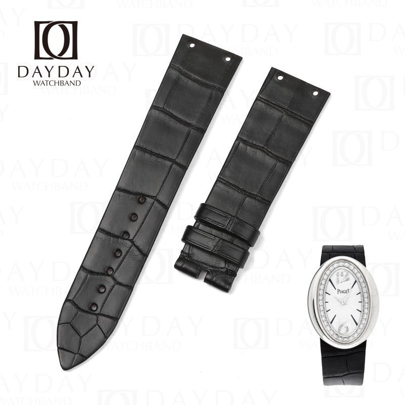 Replacement black real crocodile leather Piaget watch leather bands for sale shop online (3)