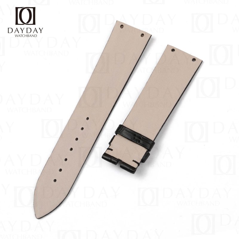 Replacement black real crocodile leather Piaget watch leather bands for sale shop online