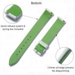 Replacement white satin leather watch strap for Piaget Possession diamond women bottom lime green band