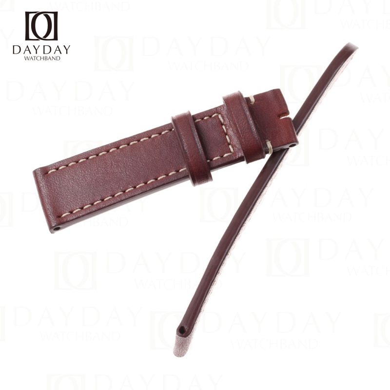 Shop brown comfortable calfskin Glashutte original watch strap replacement 20mm for Glashütte Senator (2)