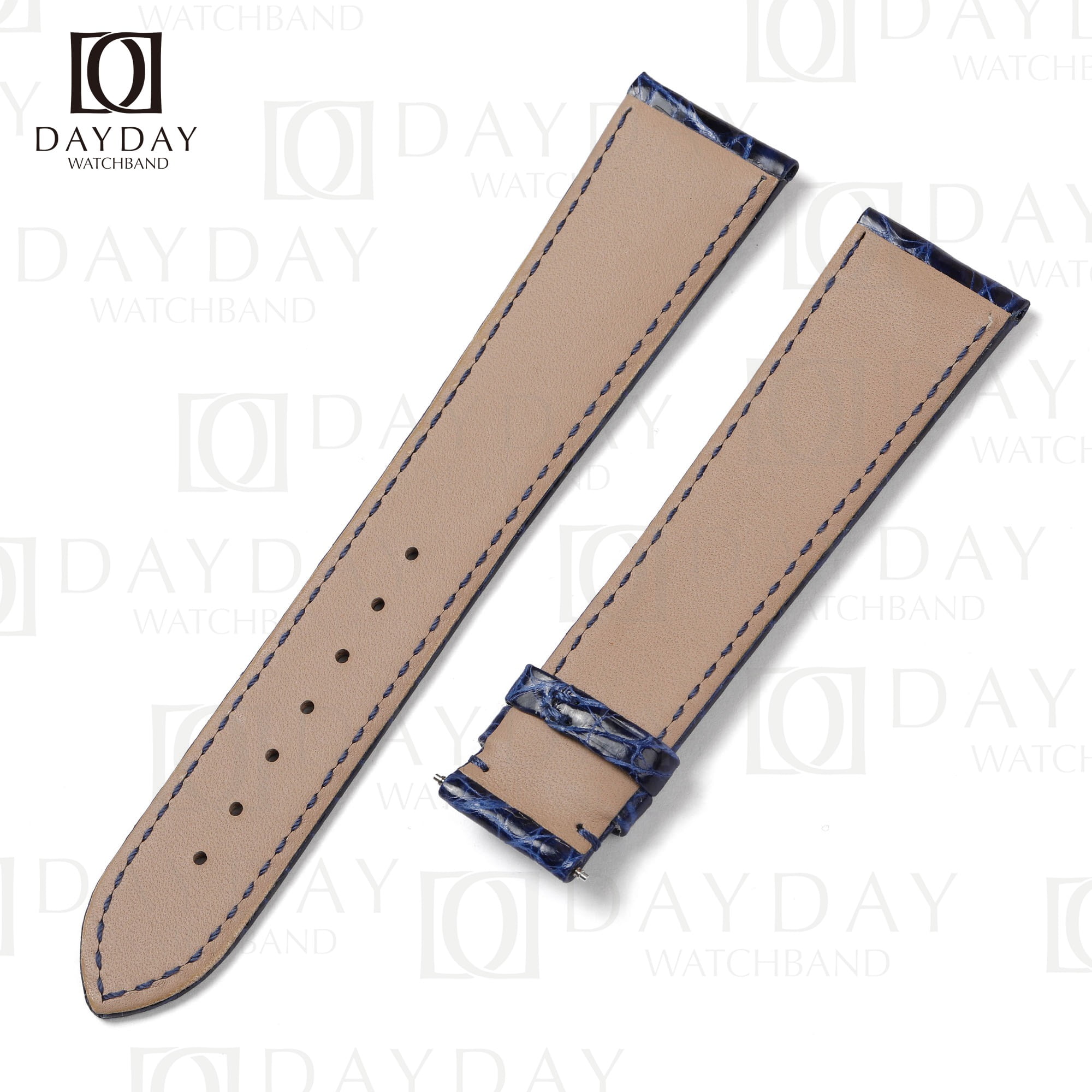 Shop handmade blue custom genuine alligator leather Grand Seiko straps replacement for Grand Seiko Heritage Collection (2)