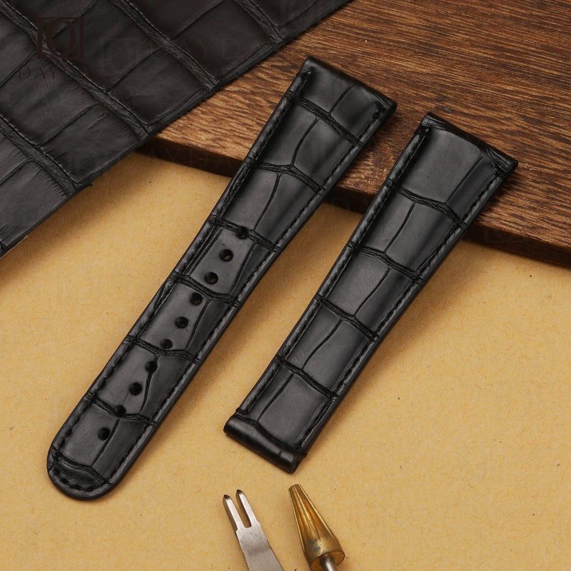 Top quality black croco leather Oris bracelet for Oris Chet Baker watch
