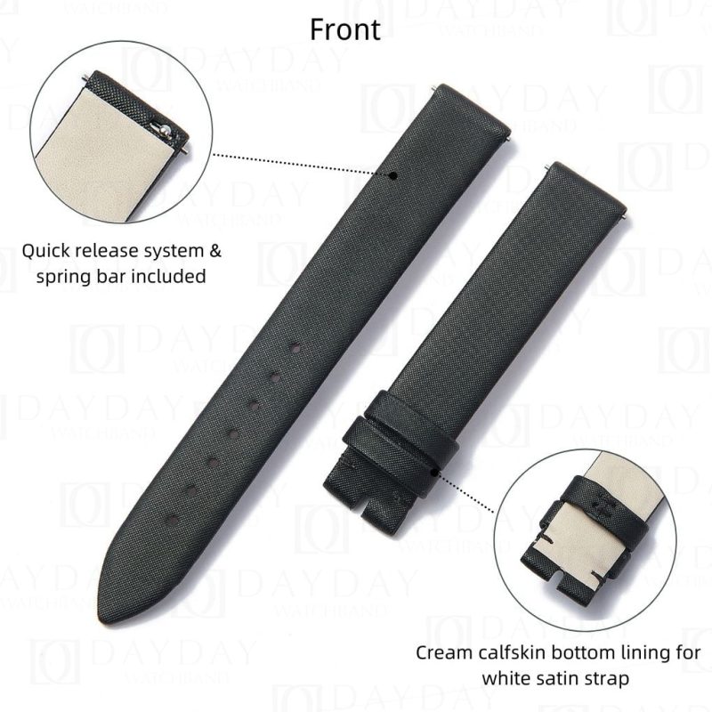 Top quality black satin watch strap for Piaget Possession Women watch price