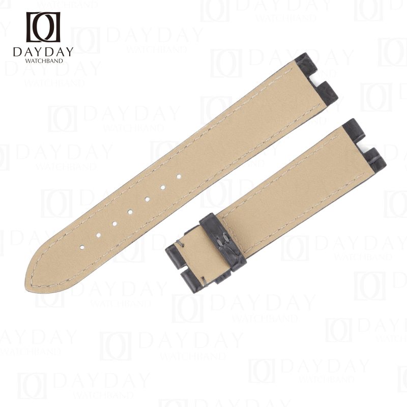 Top quality grey croco leather Rado watch bracelet replacement for Rado Florence Classic Diamonds, women's men gold watch price (2)