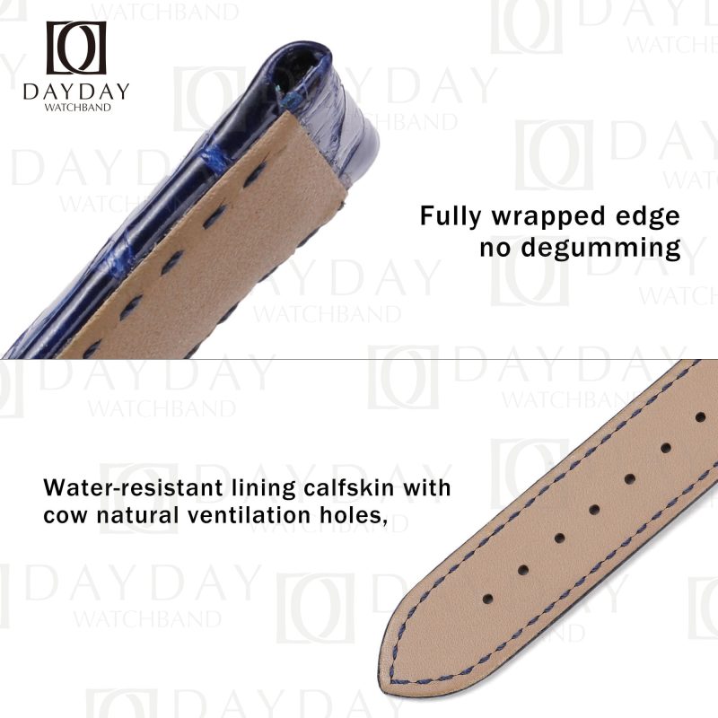 Top quality real blue custom genuine crocodile leather Grand Seiko straps replacement for Grand Seiko Heritage Collection
