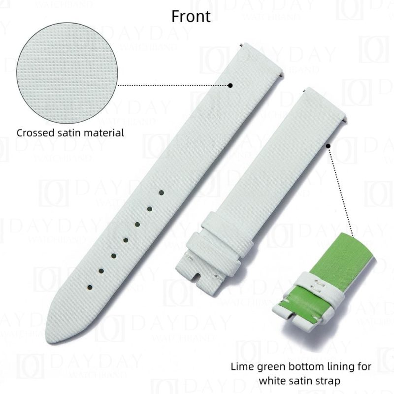 Top quality white with liemgreen satin watch strap for Piaget Possession Women watch price