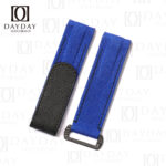 Aftermarket Blue bespoke Curved end 2 pin holes canvas fabric leather watch bracelet replacement for Rolex DIW Daytona