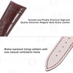 Aftermarket handmade brown genuine alligator leather Blancpain Villeret Chronograph watch band for sale