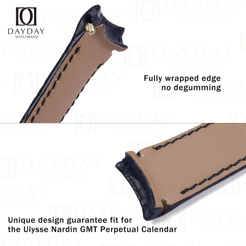 Bespoke custom best croco leather Ulysse Nardin GMT Perpetual Calendar watch strap and bands replacement aftermarket