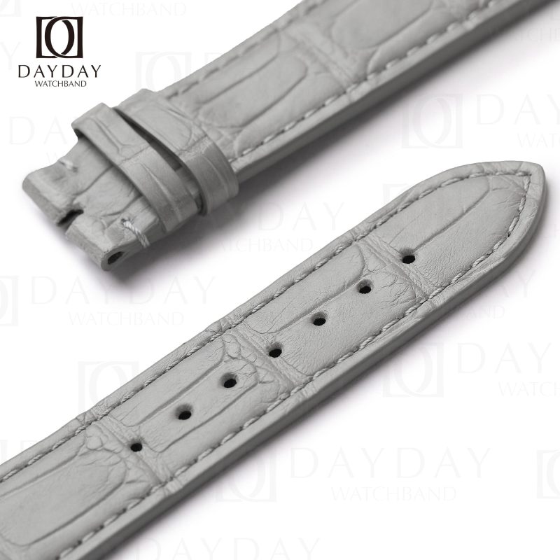 Bespoke custom grey real alligator Zenith EL Primero watch bracelet and bands replacement aftermarket