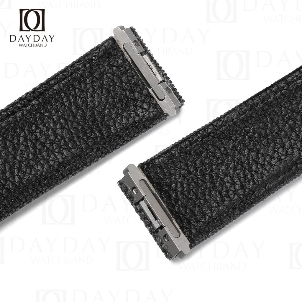 Black Nylon velcro watch bands for Santos de Cartier Small, Medium, Large (2)