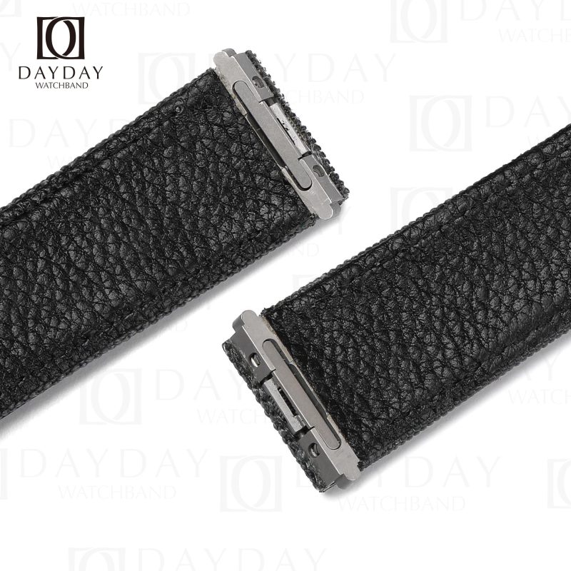 Black Nylon velcro watch bands for Santos de Cartier Small, Medium, Large (2)