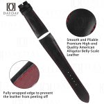 Black handmade real smooth black calf leather watch band for Tudor Fastrider Ducati Red watch strap 22mm 24mm replacement for sale