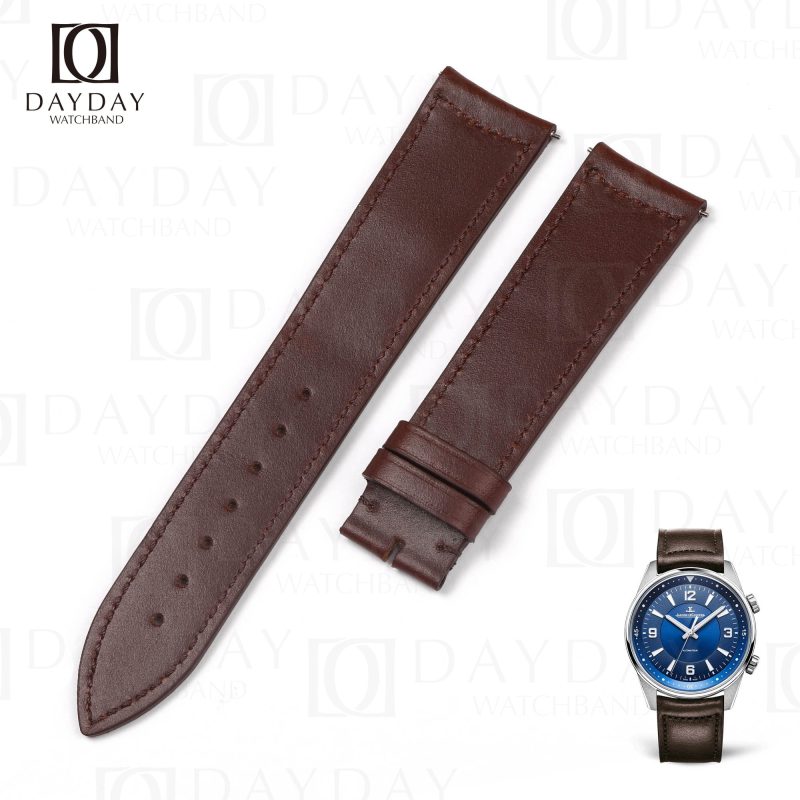 Brown calfskin leather strap replacment for Jaeger Lecoultre JLC Master 4018420 watches