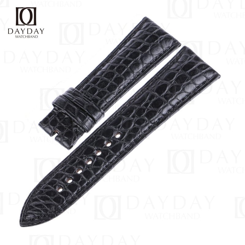 Buy Black Round-scale real alligator leather Blancpain fifty fathoms leather strap for sale (2)