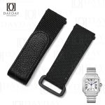 Buy Canvas Velcro quickswitch luxury watch bands replacement for Cartier Santos strap replacement (2)