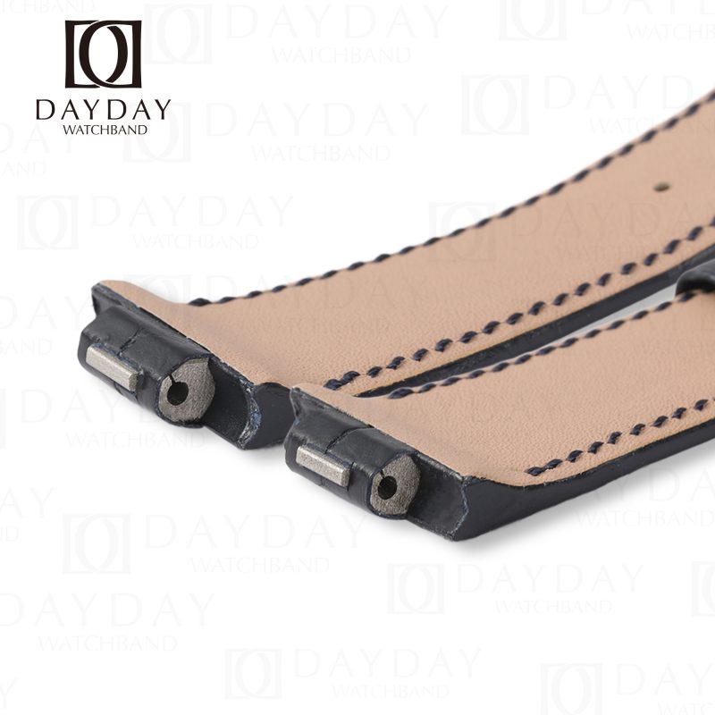 Buy Custom Black best alligator leather watch bands replacement for Ulysse Nardin Marine for sale (2)