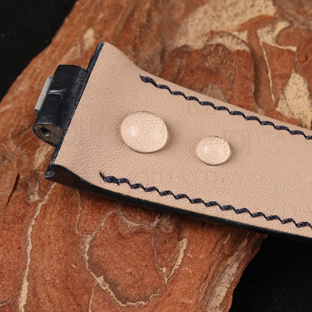 Buy Custom Black best alligator leather watch bands replacement for Ulysse Nardin Marine for sale (4)