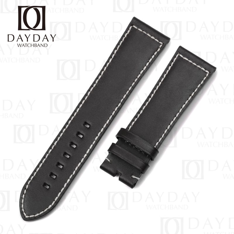 Buy Custom Black handmade calfskin leather Zenith watch strap and bracelet replacement for Zenith Big Pilots Watchband
