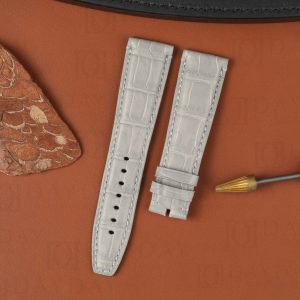 Buy Custom Buy bespoke Grey genuine alligator leather Audemars Piguet flat end strap for AP Code 11.59, Remaster 01 (1)