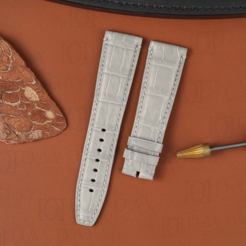 Buy Custom Buy bespoke Grey genuine alligator leather Audemars Piguet flat end strap for AP Code 11.59, Remaster 01 (1)