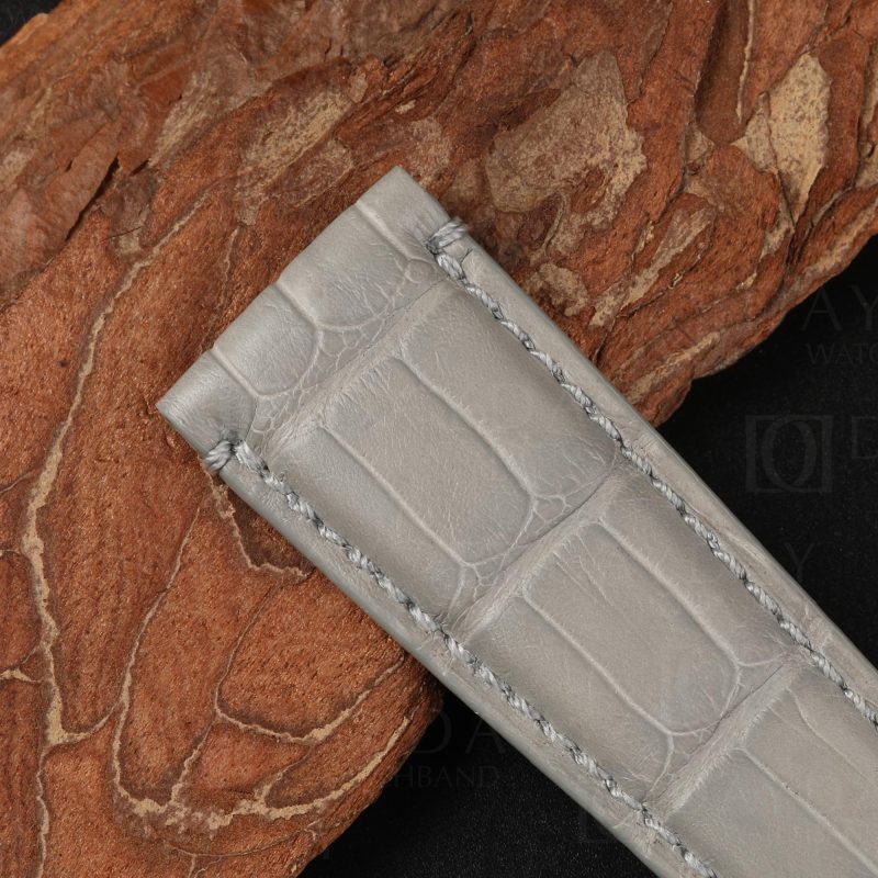 Buy Custom Buy bespoke Grey genuine alligator leather Audemars Piguet flat end strap for AP Code 11.59, Remaster 01 (4)