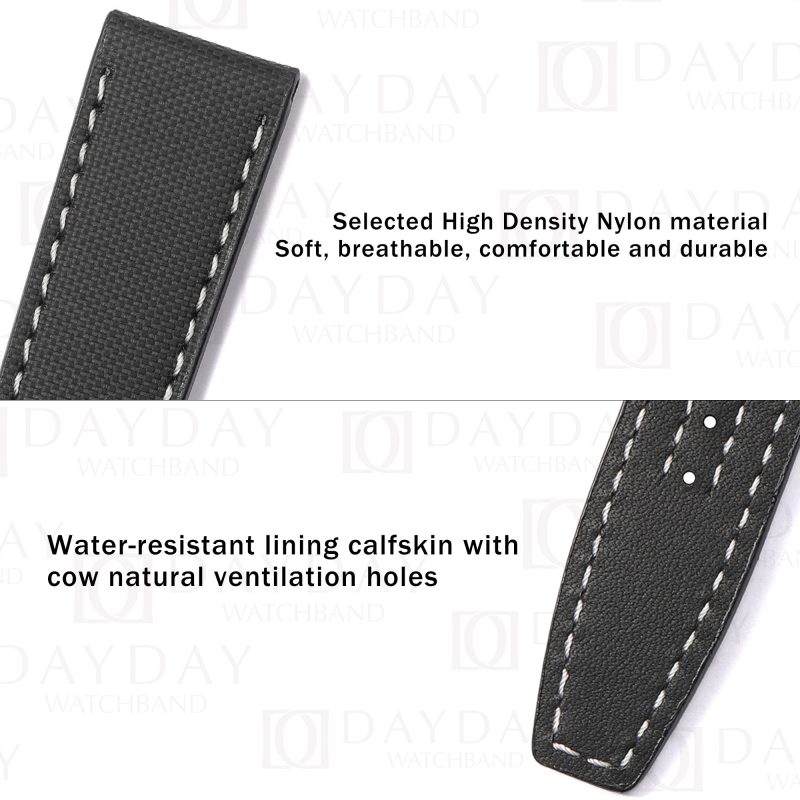 Buy Custom best Nylon fabric Black watch bands straps replacement for Tudor Heritage Black Bay Bronze P01 timepiece watch band (3)