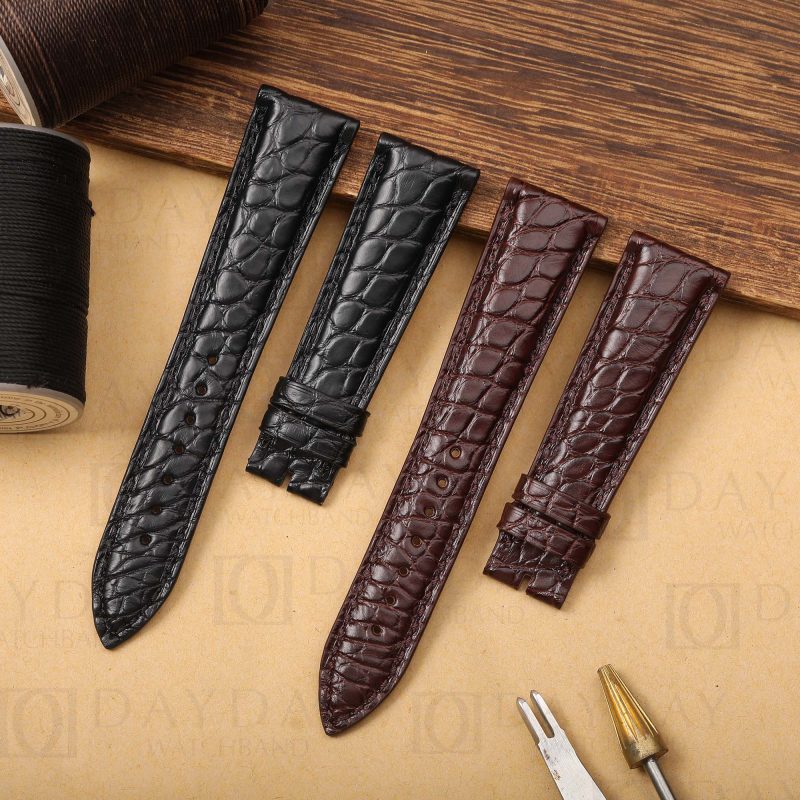 Buy Custom brown Round-scale genuine alligator leather Breguet watch straps for Breguet la Tradition