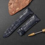 Buy Custom handmade genuine Dark Blue alligator leather strap for Ulysse Nardin GMT Perpetual Calendar
