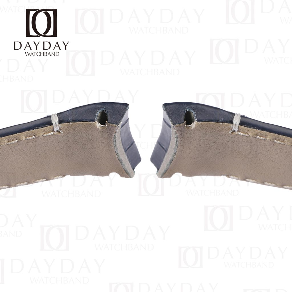 Buy Custom handmade genuine Dark Blue alligator leather Ulysse Nardin GMT Perpetual Calendar watch strap and bracelet replacement 18mm (6)