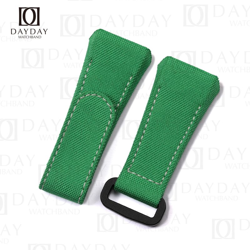 Buy Custom high quality Green canvas velcro watch band replacement for Franck Muller FM Vanguard for sale at low price (1)