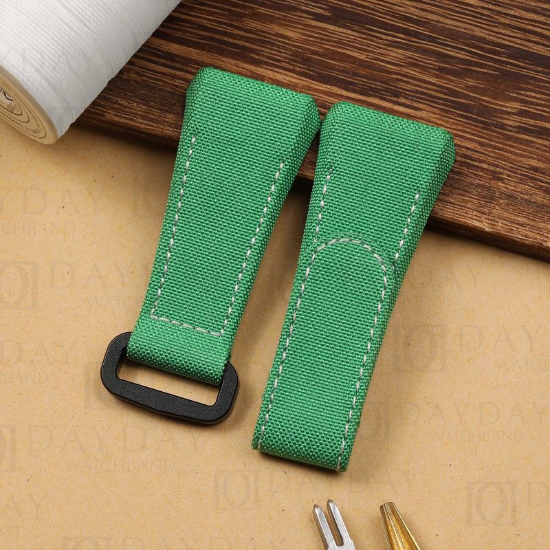 Buy Custom high quality Green canvas velcro watch band replacement for Franck Muller FM Vanguard for sale at low price (2)