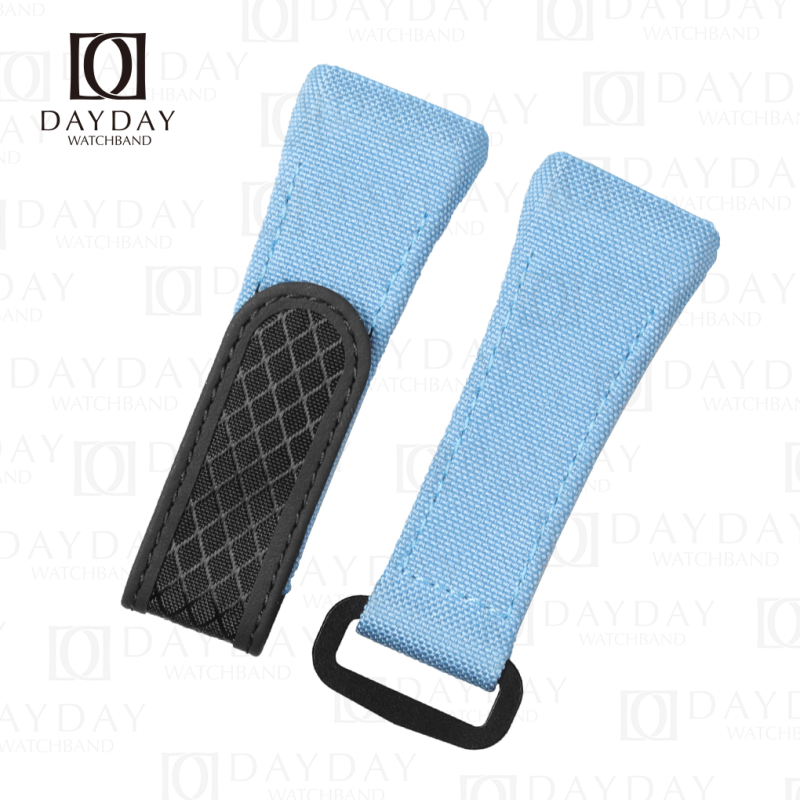 Buy Custom high quality Sky blue canvas velcro watch band replacement for Franck Muller FM Vanguard for sale at low price