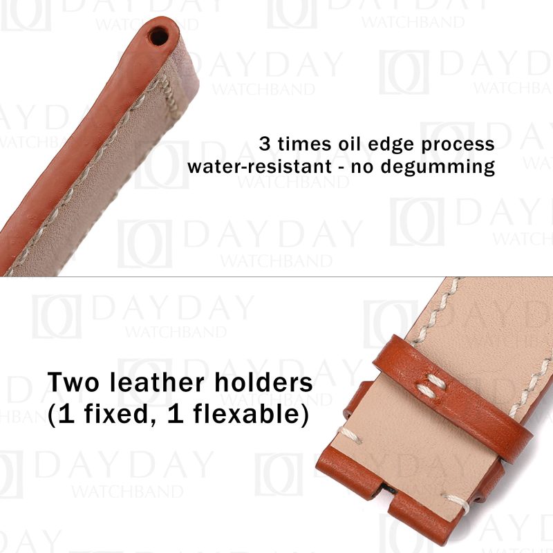 Buy Custom red brown handmade calfskin leather Zenith watch strap and bracelet replacement for Zenith Big Pilots Watch band (3)
