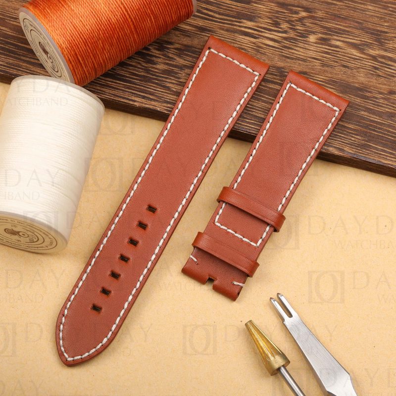 Buy Custom red brown handmade calfskin leather Zenith watch strap and bracelet replacement for Zenith Big Pilots Watchbands (1)