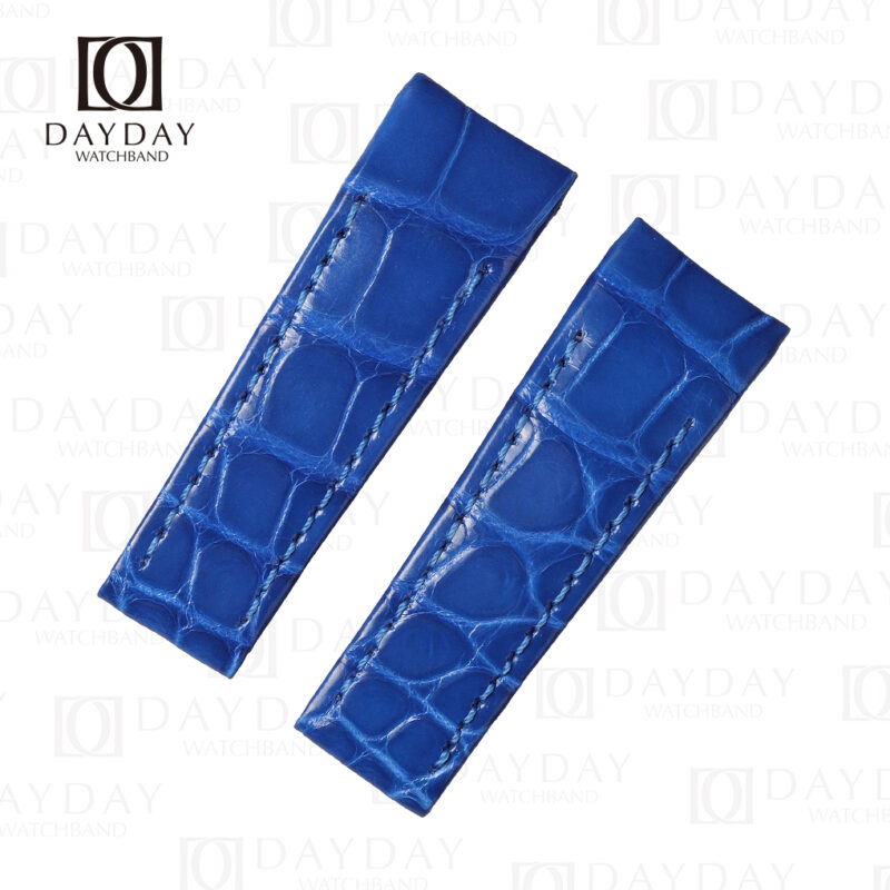 Buy Handcrafted retail free customization genuine Blue crocodile leather Corum Bubble watch strap aftermarket watch band